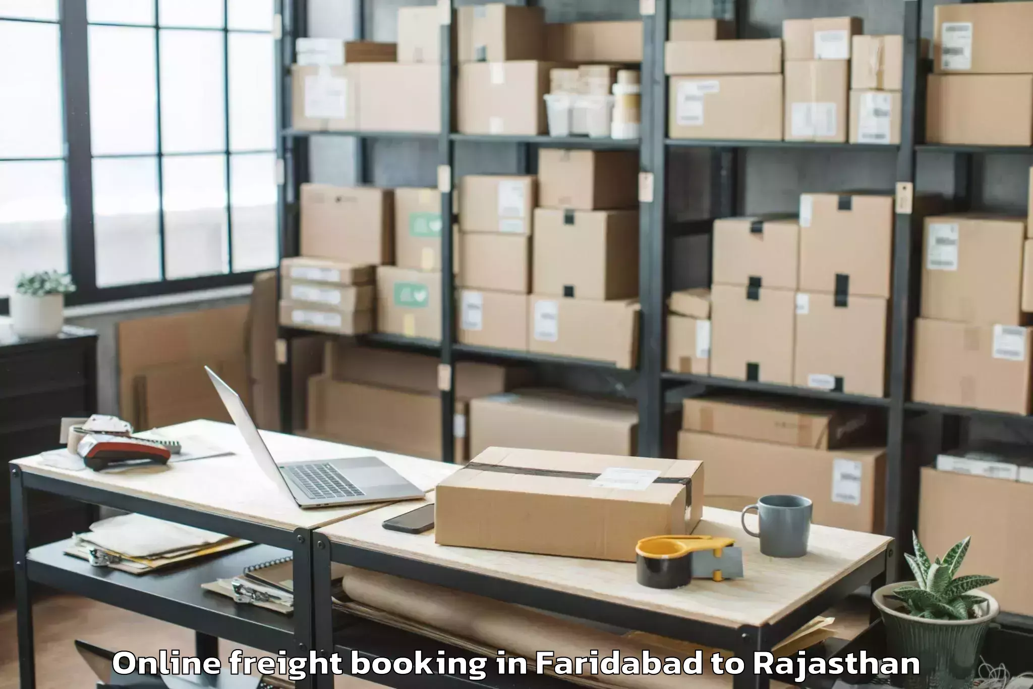 Top Faridabad to Sojat Online Freight Booking Available